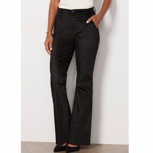 Level 99 Evereve Black Percy Velvet Wide Leg Flare Trouser Pants Size 27